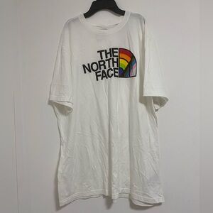 The North Face White Tee with Rainbow Logo